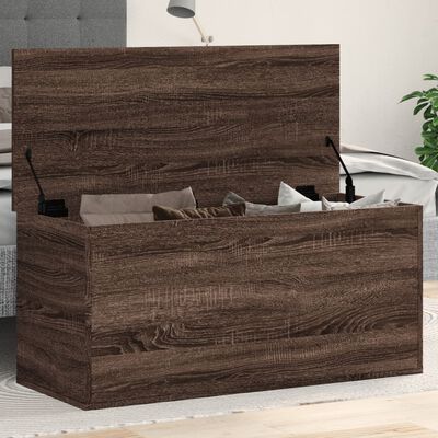 vidaXL Storage Box Brown Oak 100x42x46 cm Engineered Wood