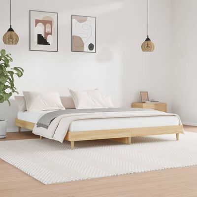 vidaXL Bed Frame without Mattress Sonoma Oak 160x200 cm Engineered Wood