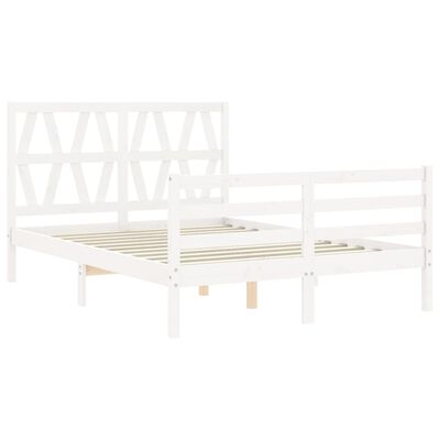 vidaXL Bed Frame without Mattress White 140x200 cm Solid Wood