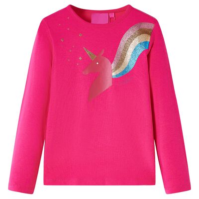 Kids' T-shirt with Long Sleeves Bright Pink 140