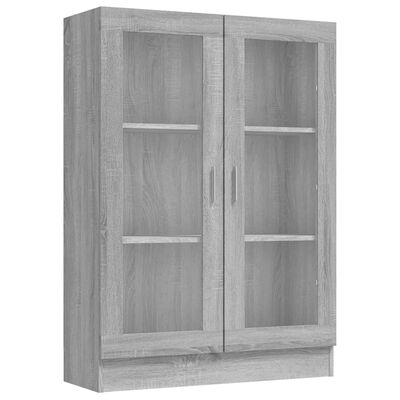 vidaXL Vitrine Cabinet Grey Sonoma 82.5x30.5x115 cm Engineered Wood