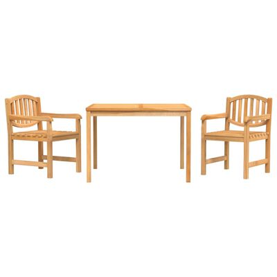 vidaXL 3 Piece Garden Dining Set Solid Wood Teak