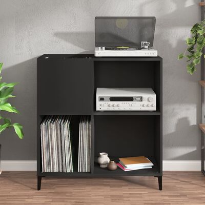 vidaXL Record Cabinet Black 84.5x38x89 cm Engineered Wood