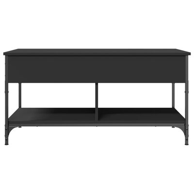 vidaXL Coffee Table Black 100x50x50 cm Engineered Wood and Metal