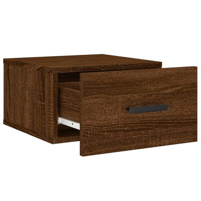 vidaXL Wall-mounted Bedside Cabinets 2 pcs Brown Oak 35x35x20 cm