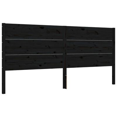 vidaXL Bed Frame without Mattress Black 200x200 cm Solid Wood Pine