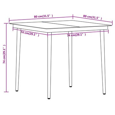 vidaXL 5 Piece Garden Dining Set Black