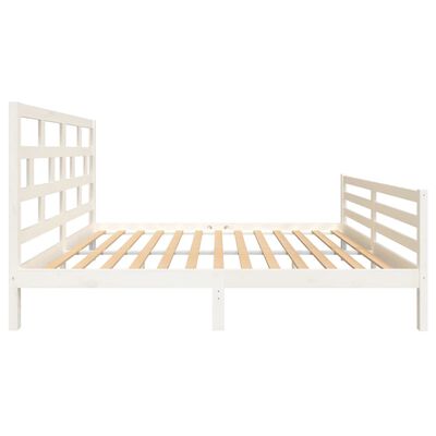 vidaXL Bed Frame without Mattress White Solid Wood King Size