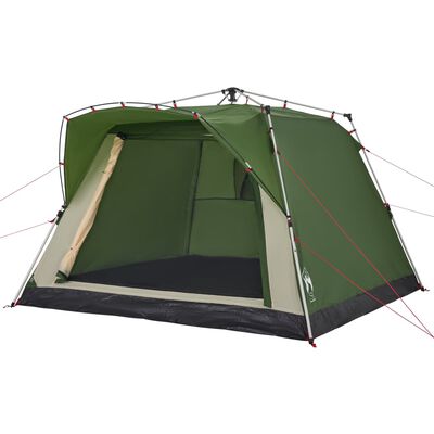 vidaXL Camping Tent Cabin 4-Person Green Quick Release