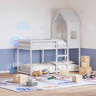 vidaXL Kids' Bed Roof White 55x84x132 cm Solid Wood Pine