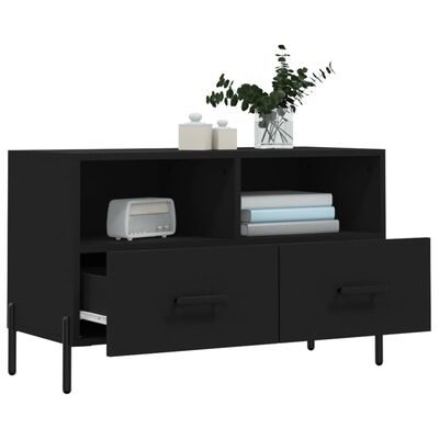 vidaXL TV Cabinet Black 80x36x50 cm Engineered Wood