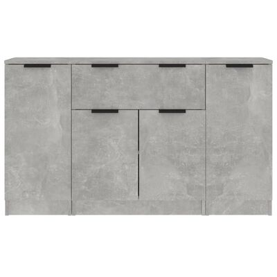 vidaXL Sideboards 3 pcs Concrete Grey Engineered Wood