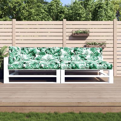 vidaXL Pallet Cushions 5 pcs Leaf Pattern Fabric