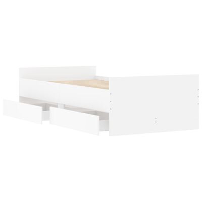 vidaXL Bed Frame without Mattress White 75x190 cm Small Single