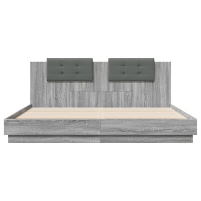 vidaXL Bed Frame without Mattress Grey Sonoma 200x200 cm