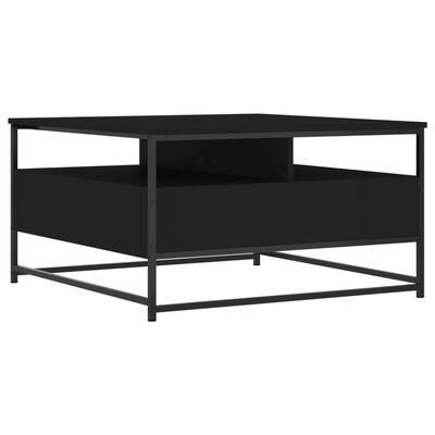 vidaXL Coffee Table Black 80x80x45 cm Engineered Wood