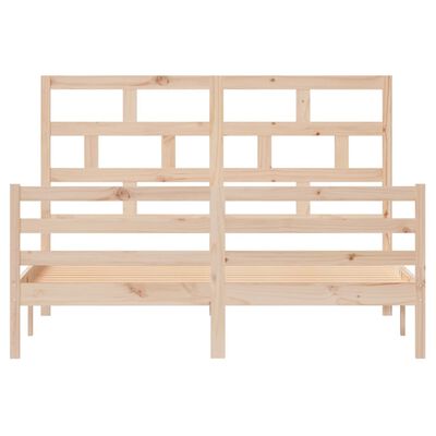 vidaXL Bed Frame without Mattress Solid Wood 160x200 cm (810440+814204)