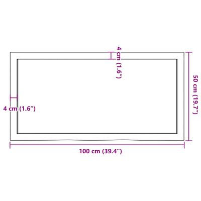 vidaXL Wall Shelf Light Brown 100x50x(2-4) cm Treated Solid Wood Oak