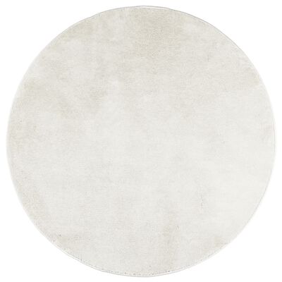 vidaXL Rug OVIEDO Short Pile Cream Ø 200 cm