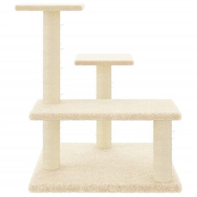 vidaXL Cat Tree with Sisal Scratching Posts Cream 61 cm