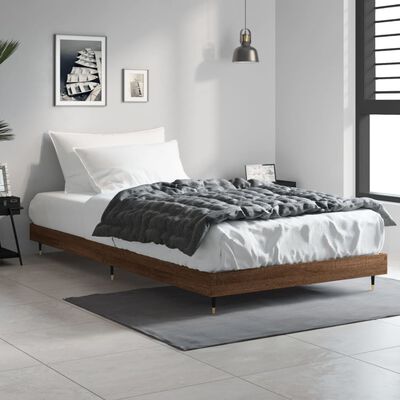 vidaXL Bed Frame without Mattress Brown Oak 90x200 cm Engineered Wood