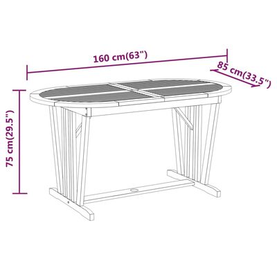 vidaXL 5 Piece Garden Dining Set Solid Wood Eucalyptus