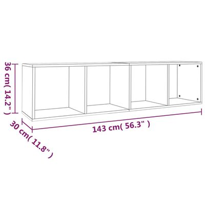 vidaXL Book Cabinet/TV Cabinet Smoked Oak 36x30x143 cm Engineered Wood