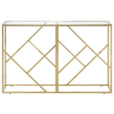 vidaXL Console Table Gold Stainless Steel and Tempered Glass