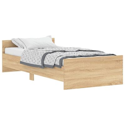 vidaXL Bed Frame without Mattress Sonoma Oak 100x200 cm Engineered Wood