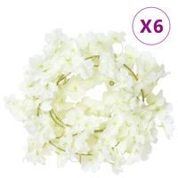 vidaXL Artificial Flower Garlands 6 pcs White 180 cm