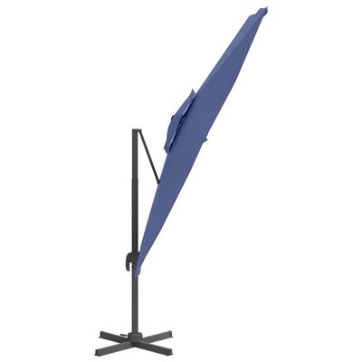 vidaXL Double Top Cantilever Garden Parasol Azure Blue 300x300 cm