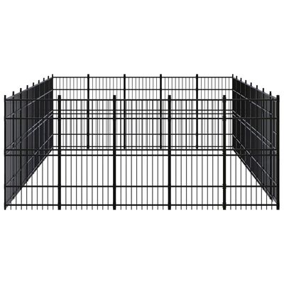 vidaXL Outdoor Dog Kennel Steel 36.86 m²