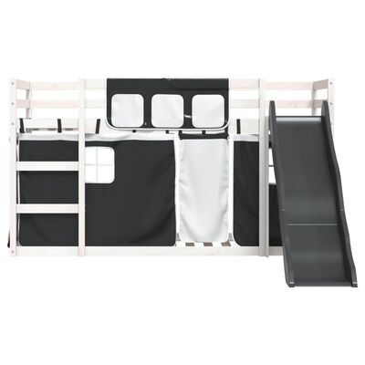 vidaXL Bunk Bed without Mattress with Slide White and Black 80x200 cm