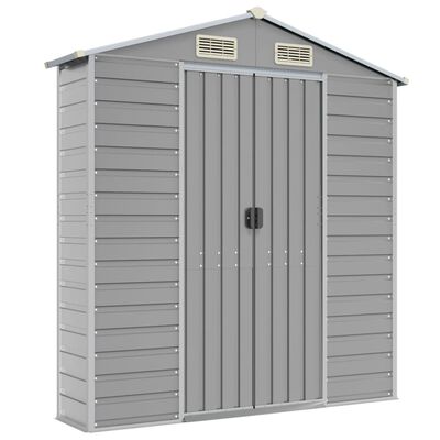 vidaXL Garden Shed Light Grey 191x980x198 cm Galvanised Steel