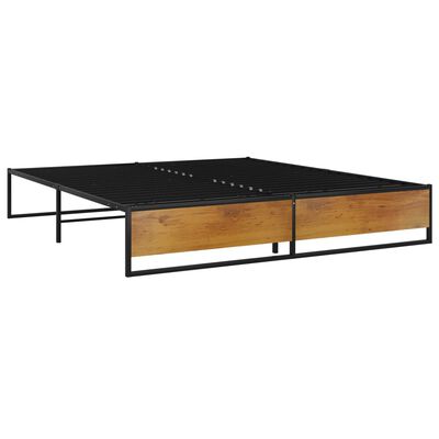 vidaXL Bed Frame without Mattress Black Metal 160x200 cm