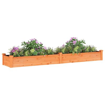 vidaXL Garden Raised Bed with Liner Brown 240x45x25 cm Solid Wood Fir