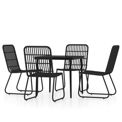 vidaXL 5 Piece Garden Dining Set Black