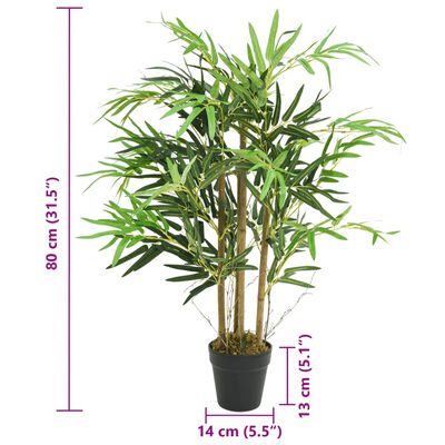 vidaXL Artificial Bamboo Tree 500 Leaves 80 cm Green