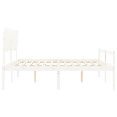 vidaXL Senior Bed without Mattress White 200x200 cm Solid Wood