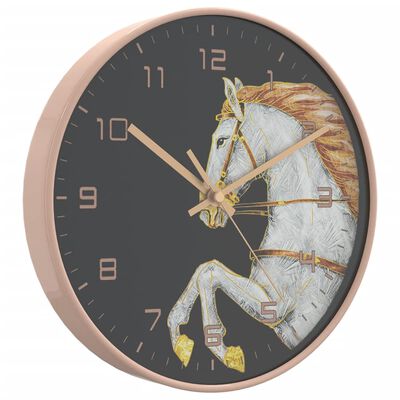 vidaXL Wall Clock Gold and White Ø29.5 cm Polystyrene and Glass