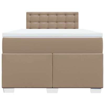 vidaXL Box Spring Bed with Mattress Cappuccino 120x200 cm Faux Leather