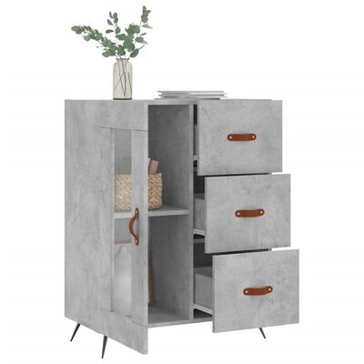 vidaXL Sideboard Concrete Grey 69.5x34x90 cm Engineered Wood