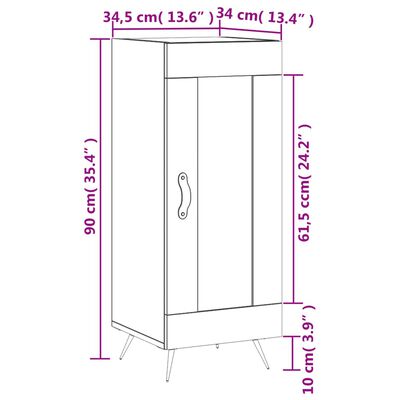 vidaXL Sideboard White 34.5x34x90 cm Engineered Wood