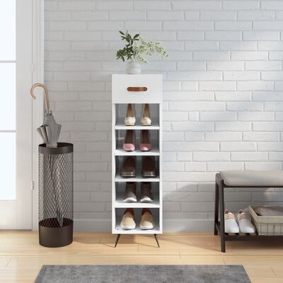 vidaXL Shoe Cabinet White 30x35x105 cm Engineered Wood