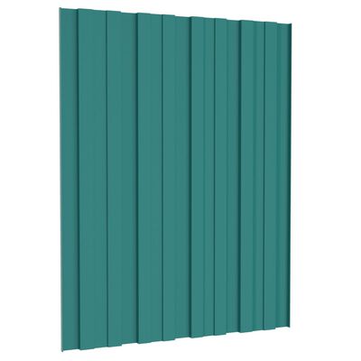 vidaXL Roof Panels 12 pcs Galvanised Steel Green 60x45 cm