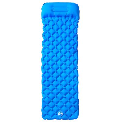 vidaXL Inflating Camping Mattress with Pillow 1-Person Blue