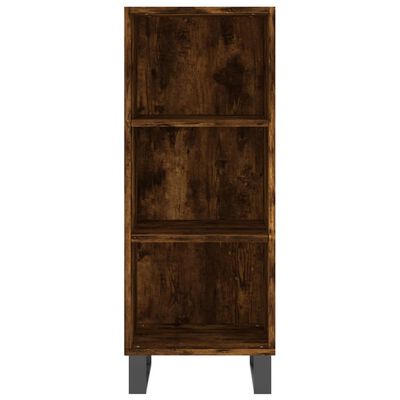 vidaXL Highboard Smoked Oak 34.5x34x180 cm Engineered Wood