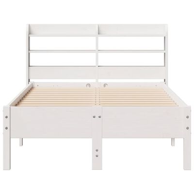 vidaXL Bed Frame without Mattress White 75x190 cm Small Single Solid Wood Pine