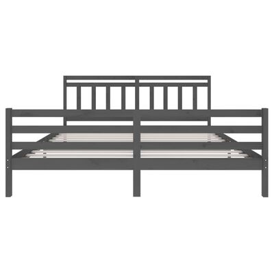 vidaXL Bed Frame without Mattress Grey Solid Wood 200x200 cm (810452+814116)