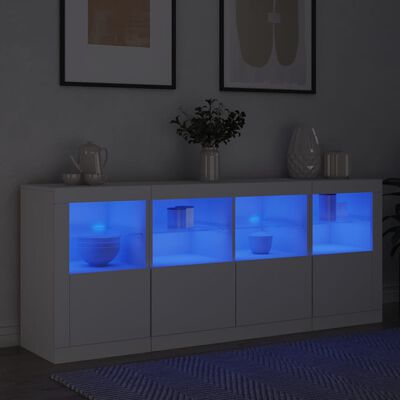 vidaXL Sideboard with LED Lights White 163x37x67 cm